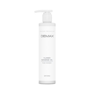 Демакс Ароматична масажна олія флакон з дозатором 250 мл  |  Demax Massage oil Flower silkworm mix face and body bottle with dispenser 250 ml