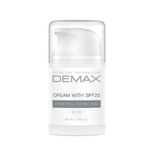 Демакс Постпілінговий захисний крем з СПФ 25 флакон з дозатором 50 мл  |  Demax Cream with SPF 25 post - peel protection bottle with dispenser 50 ml