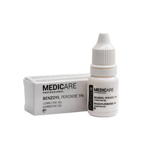 Медікея Коригуючий гель Перекис бензоїлу 5% флакон 15 мл  |  Medicare Benzoyl peroxide 5% bottle 15 ml