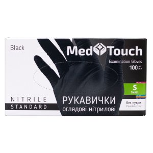 Med Touch Перчатки нітрилові (чорні) S