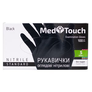 Med Touch Перчатки нітрилові (чорні) S