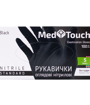 Med Touch Перчатки нітрилові (чорні) S