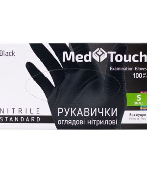 Med Touch Перчатки нітрилові (чорні) S