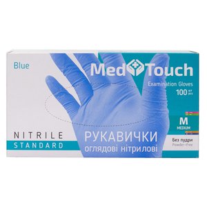 Med Touch Перчатки нітрилові (голубі) M