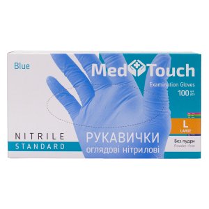 Med Touch Перчатки нітрилові (голубі) L