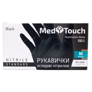 Med Touch Перчатки нітрилові (чорні) M