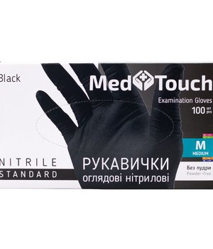 Med Touch Перчатки нітрилові (чорні) M