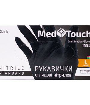 Med Touch Перчатки нітрилові (чорні) L